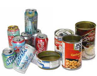 Picture of various tin containers.