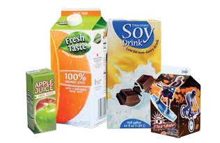 Picture of juice and milk cartons.